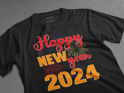 Happy new year 2024 t - shirt design / T - Shirt Design 2024 calendar 2024 new year 2024design branding christmasday custom custom graphic design etsygiftshops graphic design happy new year 2024 illustration logo new year shirt t shirt design typography valentine day vector weekendtime