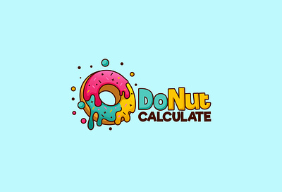 DoNut Calculate animal animation cartoon character cute donuts doughnuts fastfood food graphic design illustration logo mascot