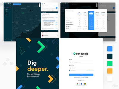 LandLogic Web Application 2d 3d blue branding design figma flat graphic design illustration logo ltr minimal modern ui uiux ux vector web white