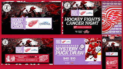 DRW - Hockey Fights Cancer adobe photoshop creative design detroit detroit red wings graphic design hockey nhl photoshop psd typography