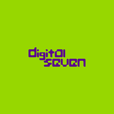 digital seven, logoS e identidad visual branding digital electro futuristic graphic design logo retro seven siete typography vector vibrant visual identity y2k