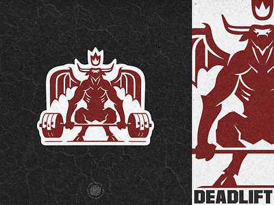 Deadlift bold character crossfit demon devil gym lifting logo powerful powerlift sport weights wings