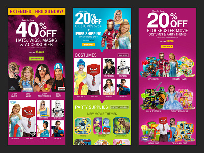 Costume Super Center e-blast layouts design eblast ecommerce graphic design webdesign