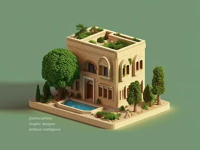 persian house 3d 3d design brazil design drawing dubai emirates france graphic design home house 3d illustration iran italy london new york nft persian sweden