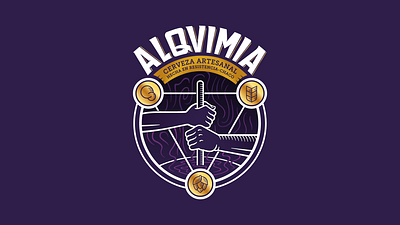 ALQVIMIA (brewing) Chaco, Arg. graphic design illustration logo