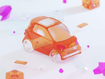 Glass Fortwo Coupé 3d 3d illustration car car 3d coupe glass glossy icon mini product design toy ui ux