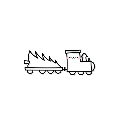 North Pole Express Train 🚂 adobe illustrator cartoon character design christmas cute drawing fur tree icon illustration kawaii north pole sticker train xmas