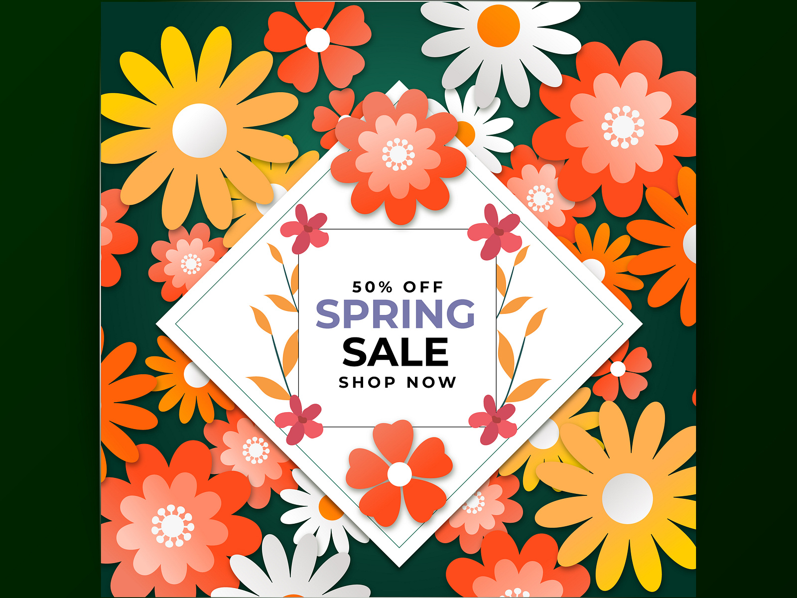 Flower shopping sale flyer design by graphicsujon 71 on Dribbble