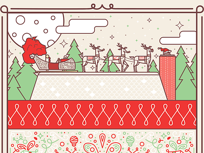 Christmas Card Illo card design christmas christmas card christmas illustration design graphic design illo illustration print print design reindeer santa sleigh vector xmas illustration