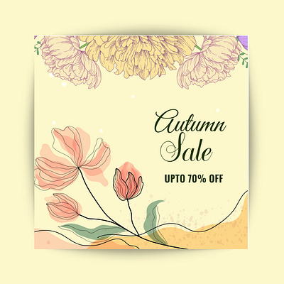 shopping sale flyer design flower poster