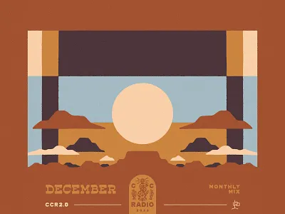 Monthly Mix: December album art arizona cd cover clouds cosmic desertwave desert illustration landscape minimal mix monthly mix mountains music new mexico playlist southwest spotify sunset texas western