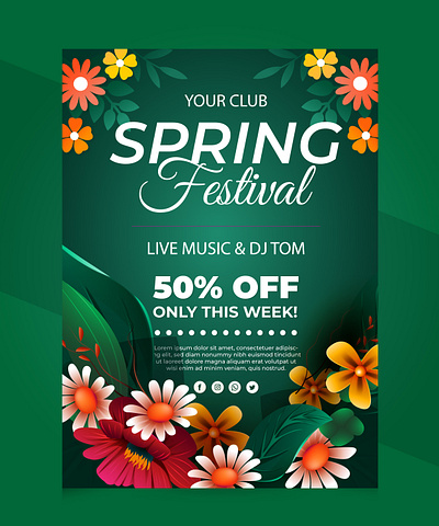 shopping sale flyer design branding flower poster graphic design