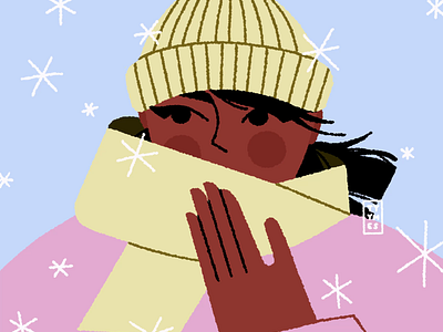 Winter Wonderland animation beautiful character cold design digital gif illustration lottie minimal procreate simple snow winter woman