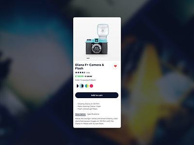 Camera Shop Card application ui