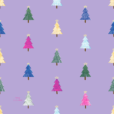 Holiday Trees Winter Surface Pattern holiday holiday pattern holiday trees surface pattern surface pattern design winter winter pattern