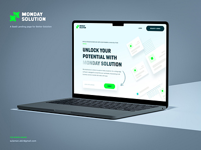 SaaS Landing Page - Monday Solution dashboard green home page landing page marketing saas solution