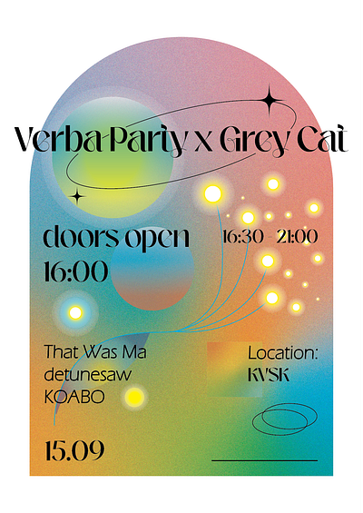 Verba x Grey Cat Poster design graphic design illustration