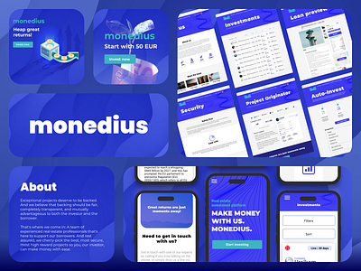 Monedius - P2P real estate crowdfunding platform app finance fintech p2p web design
