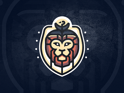🔸 GARLEONE 2023 🔸 animal crest family heron illustration line lion logo shield stroke vector