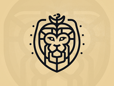 GARLEONE 2023 Outline animal crest family garcia illustration line lion logo mane outline shield stroke vector