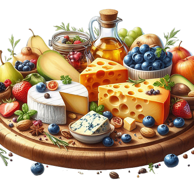 Dishes with cheese clipart