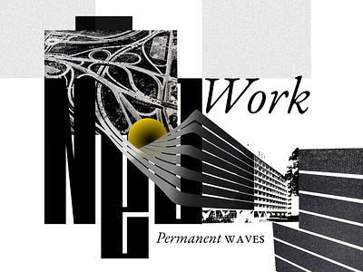 Permanent waves collage graphic design illustration typography