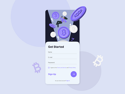 sign up - Crypto app ui