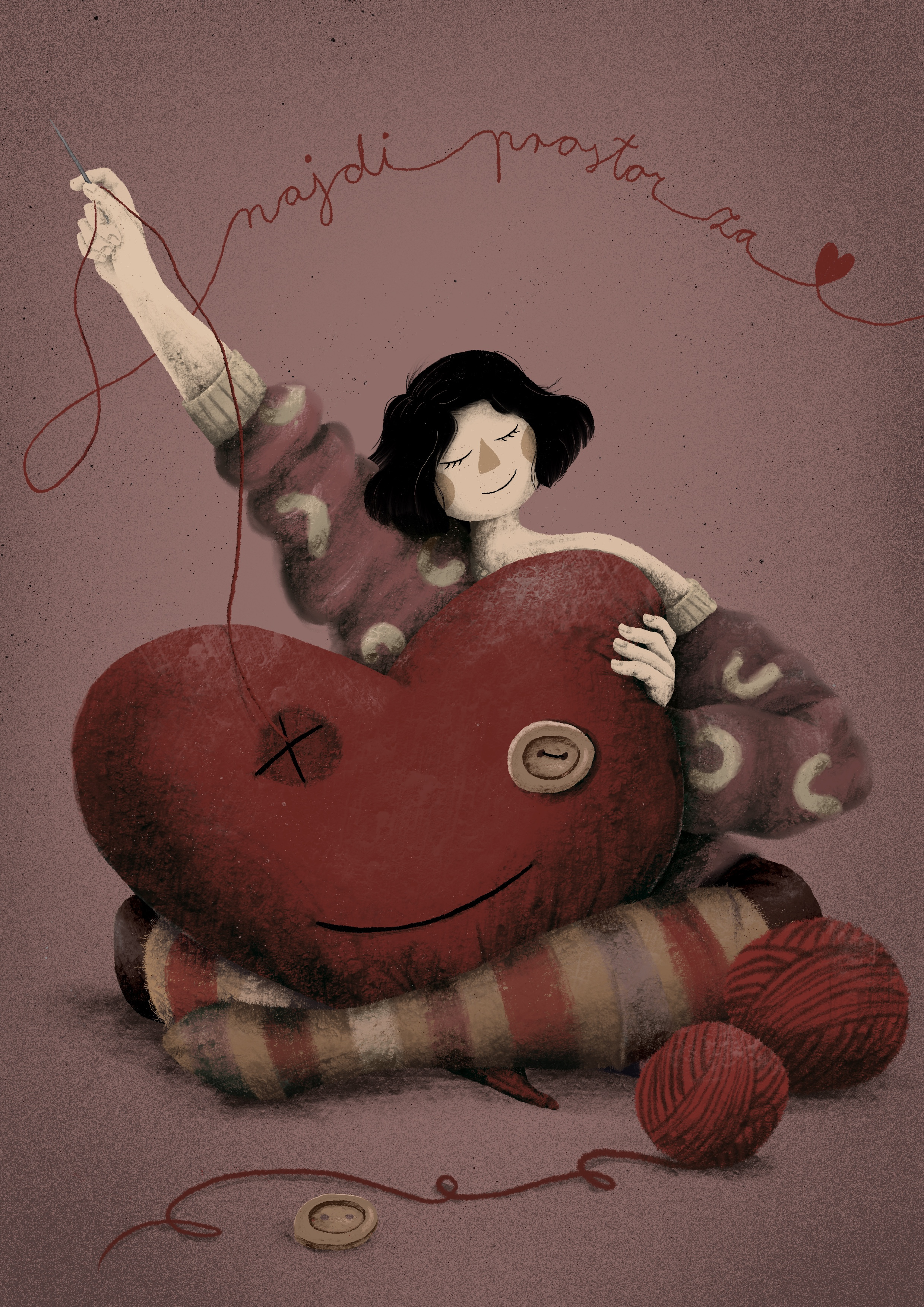 Find room for love be love be mine valentine big heart create love find love find room for love girl sewing give love illustration love illustration make love my love one love red heart room room for love sewing love share love valentine we are love