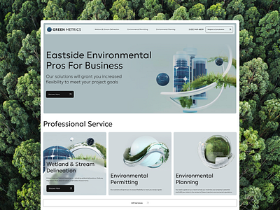 Ecology Services | Corporate Website | Green Metrics 3d ecology concept ecology ideas corporate website ecology ecology ecology concept ecology web design green planet greengray inspiring interesting minimal ecology web design minimalistic website save planet trees trends web design 2024 unique