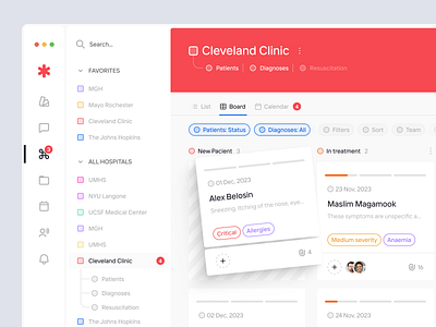 System for medical professionals | Lazarev. apple buttons cards clean clinic dashboard design fields interaction interface medical product design sidebar ui user experience ux