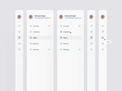 Sidebar - LMS activity crm dashboard design interface learning management system lms nav bar notifications saas settings sidebar sidebar closed sidebar opened ui uiux ux