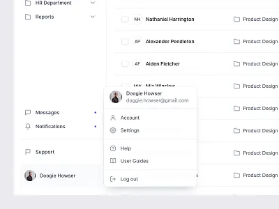 Talent lab - profile dropdown app application design desktop digital dropdown finance fintech modal modern popup productdesign profile recruitment ui ui design ux web webapp