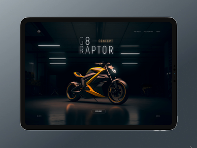 E-bike web animation 3d animaiton animation black branding cool website dark website futuristic graphic design homepage interaction interactive design ipad logo motion graphics ui