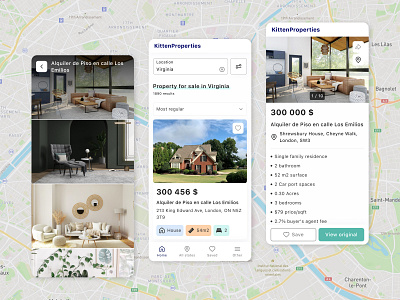 KittenProperties mobile app clean design desktop design house product design properties real estate real estate design real estate website ui ui design ux ux design website design
