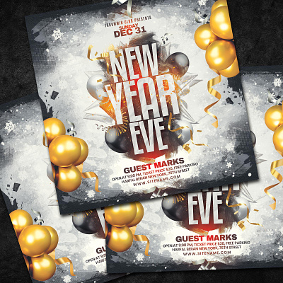 New Year Eve Flyer balloon new years eve