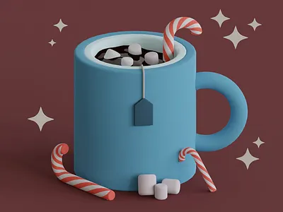 Hot Cocoa ☕ 3d 3d art animation art art direction artwork b3d blender blender3d christmas design graphics holidays hot chocolate illustration illustration design motion motion design motion graphics warm