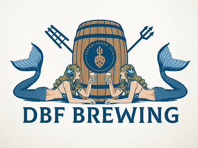 DBF Brewing barrel beer brewery hops mermaid toast