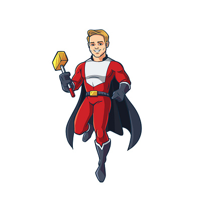 SuperHero Character design branding captain design graphic design hammer illustration logo mascot superhero