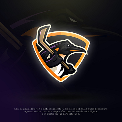 Hockey Team penguin logo branding esport graphic design hockey logo penguin sport