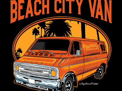 beach city van branding design graphic design harleydavidson illustration van