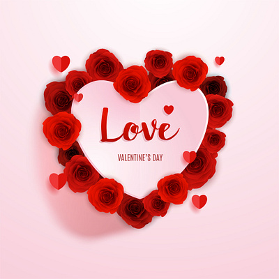 valentine floral flower graphic design hearth illustration love red valentine valentines day
