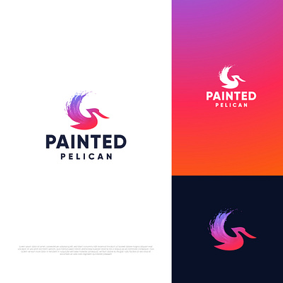 painted pelican branding colorful graphic design illustration logo paint pelican