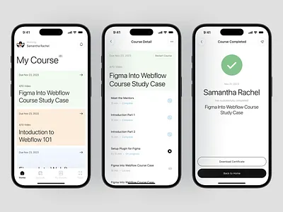 E-learning App app app design clean course design e learning edtech education education app learning learning app minimalist mobile online course online education study study app ui ui design