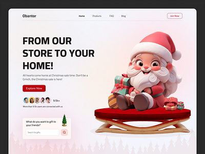 Christmas vibe || Hero exploration 3d christmas designer discount freelance gifts hero home homepage landingpage offer order recruiter remote santa task trending uxui web design website