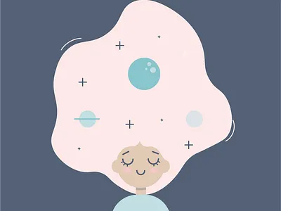 Meditation app Illustration branding design flat graphic design illustration meditation universe vector