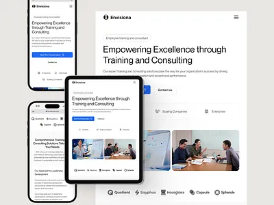 Envisiona - Employee Training and Consultant Web [Responsive] bussines company company profile consultant website consulting corporate employee hr training landing page mobile responsive training ui design web design website design