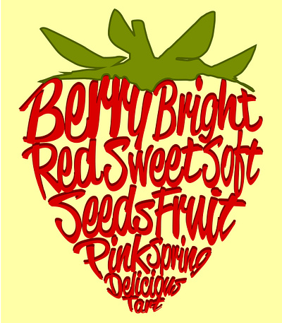 Strawberry Typography Illustration adobe illustrator graphic design illustration typography typography illustration