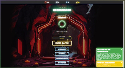 Video Game Design: GeoDungeon (link in description) browser games dungeon dungeon crawler game design mobile games neon neon game video game design video games