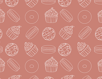 Food Pattern Illustration adobe illustrator color theory digital art digital illustration graphic design illustration