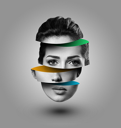 Sliced Color Head graphic design